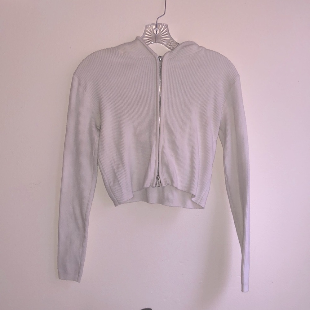 Brandy Melville Cropped Hooded zip up